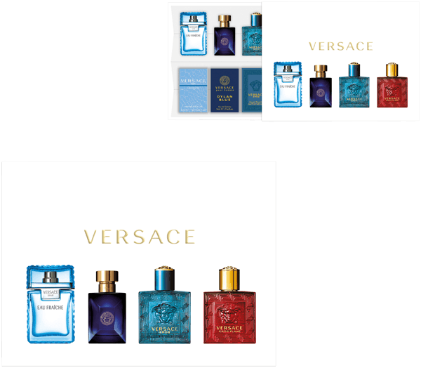 Versace Men Miniature Set = 4x5ml Eau Fraiche + Dylan Blue + Eros EdT + Eros Flame